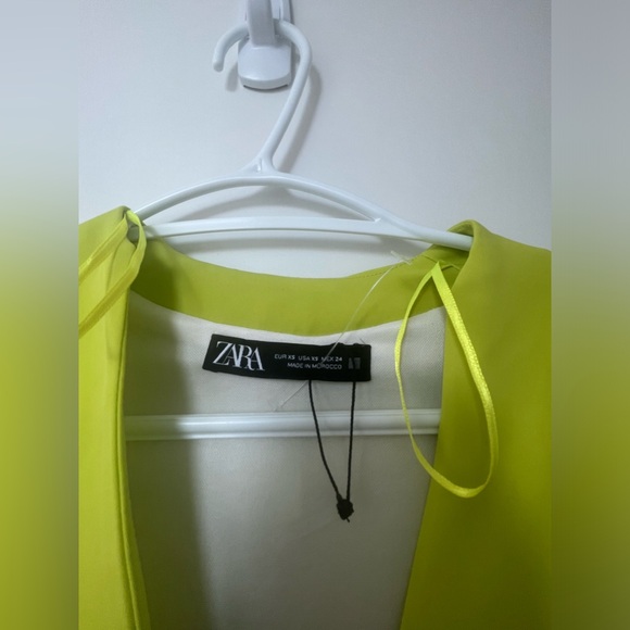 Zara Neon Green Midi Dress Size XS - Picture 3 of 7